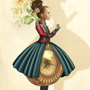 Steampunk girl (postcard)